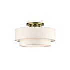 Livex Lighting 41945-01 Manorwood 3-Lights 40W Antique Brass Semi Flush Mount
