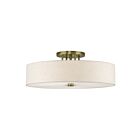 Livex Lighting 45848-01 Monroe 6-Lights 60W Antique Brass Semi Flush Mount