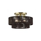 Livex Lighting 49133-01 Acordia 3-Lights 40W Antique Brass Semi Flush Mount