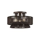 Livex Lighting 49146-92 Florell 3-Lights 40W English Bronze Semi Flush Mount