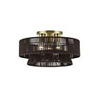 Livex Lighting 49147-01 Florell 3-Lights 40W Antique Brass Semi Flush Mount