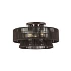 Livex Lighting 49147-92 Florell 3-Lights 40W Antique Brass Semi Flush Mount