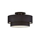 Livex Lighting 50267-04 Bainbridge 3-Lights 40W Black Semi Flush Mount
