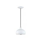 Livex Lighting 51513-03 Domma 1-Light 60W White and Brushed Nickel Accents Pendant