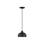 Livex Lighting 51513-04 Domma 1-Light 60W Black and Brushed Nickel Accents Pendant