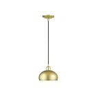 Livex Lighting 51513-33 Domma 1-Light 60W Soft Gold and Polished Brass Accents Pendant
