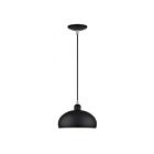 Livex Lighting 51514-04 Domma 1-Light 60W Black and Brushed Nickel Accents Pendant