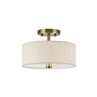 Livex Lighting 52133-01 Monroe 2-Lights 40W Antique Brass Semi Flush Mount