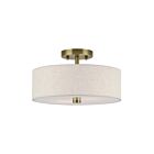 Livex Lighting 52134-01 Monroe 2-Lights 60W Antique Brass Semi Flush Mount