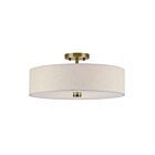 Livex Lighting 52136-01 Monroe 4-Lights 60W Antique Brass Semi Flush Mount