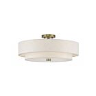 Livex Lighting 52139-01 Monroe 5-Lights 60W Antique Brass Semi Flush Mount