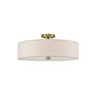 Livex Lighting 52141-01 Monroe 5-Lights 60W Antique Brass Semi Flush Mount