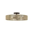 Livex Lighting 53177-92 Goldiemesh 4-Lights 40W English Bronze Semi Flush Mount