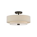 Livex Lighting 58854-07 Bellingham 3-Lights 60W Bronze Semi Flush Mount