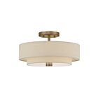 Livex Lighting 58854-48 Bellingham 3-Lights 60W Antique Gold Leaf Semi Flush Mount