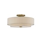 Livex Lighting 58857-48 Bellingham 6-Lights 60W Antique Gold Leaf Semi Flush Mount