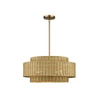 Livex Lighting 60039-48 Weavington 5-Lights 40W Antique Gold Leaf Pendant