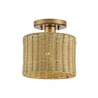 Livex Lighting 60045-48 Weavington 1-Light 40W Antique Gold Leaf Semi Flush Mount