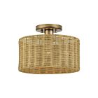 Livex Lighting 60046-48 Weavington 1-Light 40W Antique Gold Leaf Semi Flush Mount