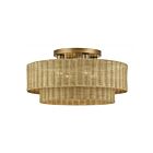 Livex Lighting 60049-48 Weavington 4-Lights 40W Antique Gold Leaf Semi Flush Mount