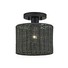 Livex Lighting 60116-04 Weavington 1-Light 40W Black Semi Flush Mount