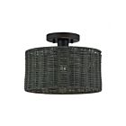 Livex Lighting 60117-04 Weavington 1-Light 40W Black Semi Flush Mount