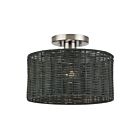 Livex Lighting 60117-91 Weavington 1-Light 40W Brushed Nickel Semi Flush Mount