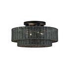 Livex Lighting 60119-04 Weavington 4-Lights 40W Black Semi Flush Mount