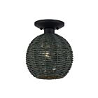 Livex Lighting 60156-04 Deluna 1-Light 40W Black Semi Flush Mount