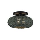Livex Lighting 60157-04 Deluna 3-Lights 40W Black Semi Flush Mount