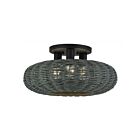 Livex Lighting 60158-04 Deluna 3-Lights 40W Black Semi Flush Mount