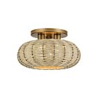 Livex Lighting 60207-48 Summervine 3-Lights 40W Antique Gold Leaf Semi Flush Mount