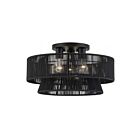 Livex Lighting 60256-04 Florell 3-Lights 40W Black Semi Flush Mount