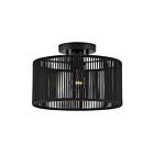 Livex Lighting 60265-04 Acordia 1-Light 40W Black Semi Flush Mount