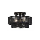 Livex Lighting 60266-04 Acordia 3-Lights 40W Black Semi Flush Mount