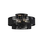 Livex Lighting 60268-04 Acordia 4-Lights 40W Black Semi Flush Mount