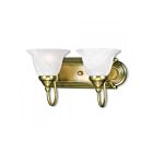 Livex Lighting 1002-01 Belmont 2-Lights 200W Antique Brass Bath Vanity Light
