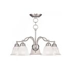 Livex Lighting 1346-91 Essex 5-Lights 500W Brushed Nickel Convertible Semi Flush Mount or Chandelier