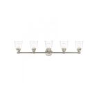 Livex Lighting 16785-91 Catania 5-Lights 300W Brushed Nickel Bath Vanity Light