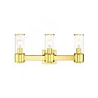 Livex Lighting 17143-02 Quincy 3-Lights 180W Polished Brass Bath Vanity Light