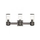 Livex Lighting 17143-46 Quincy 3-Lights 180W Black Chrome Bath Vanity Light