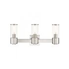 Livex Lighting 17143-91 Quincy 3-Lights 180W Brushed Nickel Bath Vanity Light
