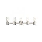 Livex Lighting 17145-91 Quincy 5-Lights 300W Brushed Nickel Bath Vanity Light