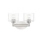 Livex Lighting 17912-91 2-Lights 120W Brushed Nickel Bath Vanity Light