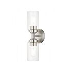 Livex Lighting 18082-91 Whittier 2-Lights 120W Brushed Nickel Bath Vanity Light
