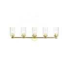 Livex Lighting 18085-02 Whittier 5-Lights 300W Polished Brass Bath Vanity Light