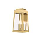 Livex Lighting 20855-12 3-Lights 180W Satin Brass Outdoor Wall Lantern
