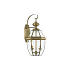 Livex Lighting 2251-01 2-Lights 120W Antique Brass Outdoor Wall Lantern