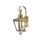 Livex Lighting 27372-01 2-Lights 120W Antique Brass and Brushed Nickel Outdoor Wall Lantern