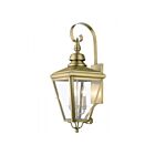 Livex Lighting 27373-01 3-Lights 180W Antique Brass and Brushed Nickel Outdoor Wall Lantern